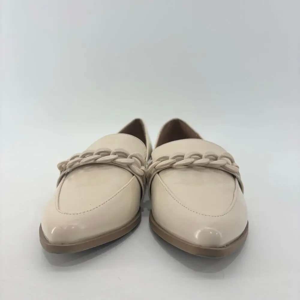 Lauren Conrad Demii Bone Loafers Women’s 8.5 Beige Patent Leather Flats - Picture 9 of 11